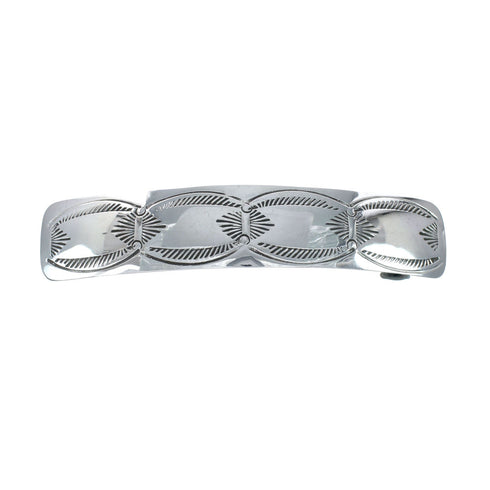 Genuine Sterling Silver Patterned Navajo Hair Barrette JX131029